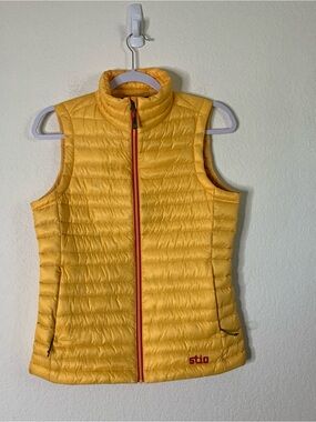 Stio Womens yellow / red full zip pinion down vest XS